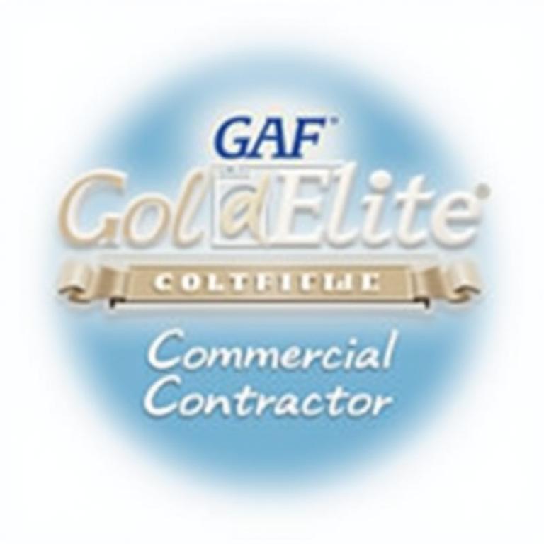 Official GAF GoldElite Commercial Contractor badge, symbolizing top-tier certification.