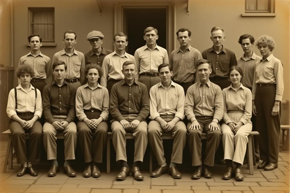 Historic photo of the Gluth family, symbolizing their long-standing heritage in the roofing business.